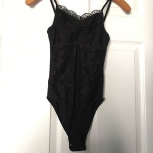 Black lace body suit